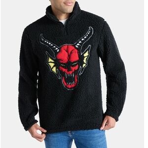 Netflix Black Sweater with Red and Yellow Design